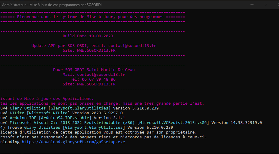 Assistant de mise à jour logiciels par SOSORDI13.FR